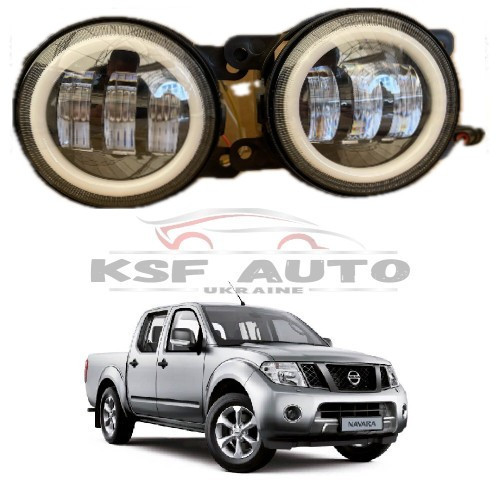 Протитуманітні світлодіодні фари Nissan Navara III (D40M) Ангельські очі