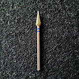 Фреза алмазна "Морква" синя Ø 4,2 мм середній абразив для апаратного манікюру та педикюру. Південна Корея., фото 3