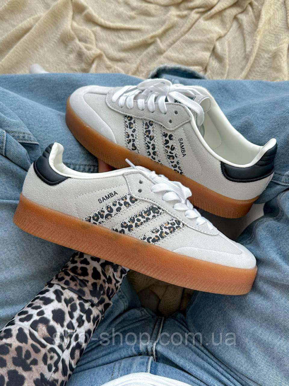 Кросівки Adidas Samba Platform Beige/Leo