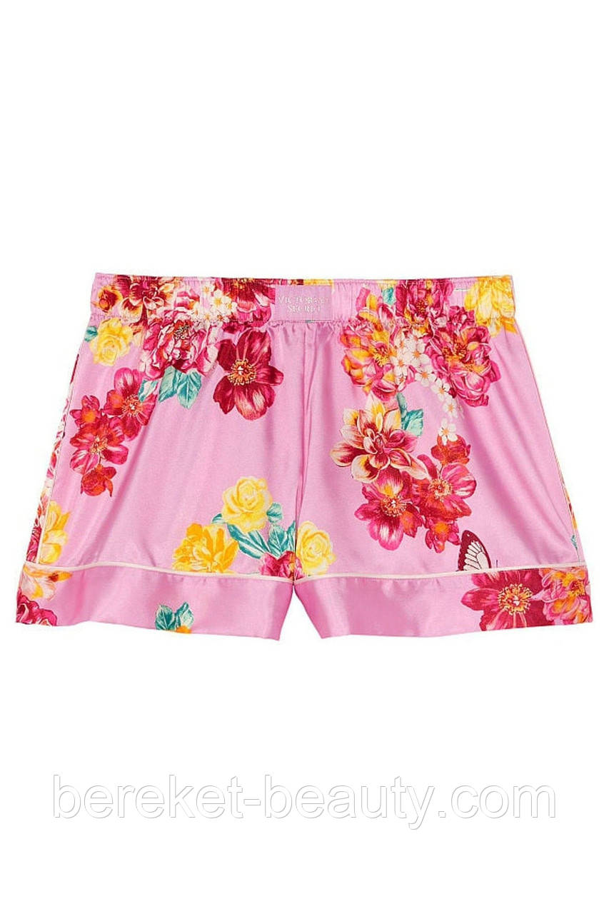 Шорти Victoria's Secret Satin Short (Pink flowers), S