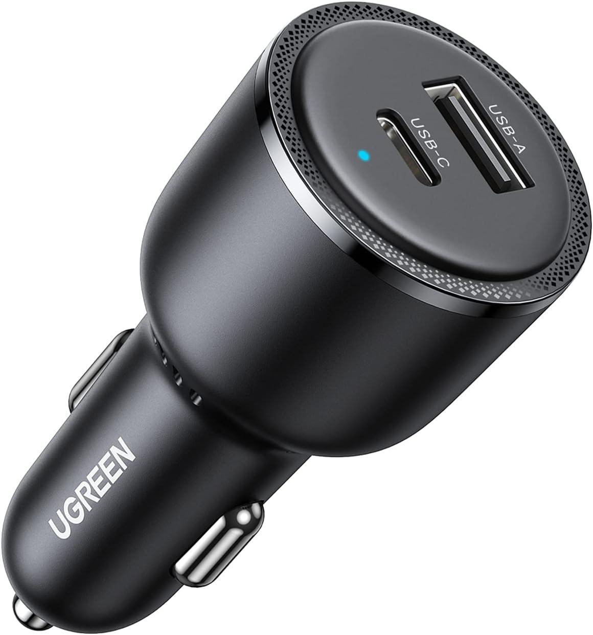 Автомобільний зарядний пристрій UGREEN 63 W PPS 45 W Super Fast Charging 2.0 Type C Car Charger Black (CD239), фото 1