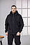 Чоловічий теплий спортивний костюм осінь-зима з капюшоном повсякденний на флісі з блискавкою, чорний, синій, хакі, фото 4