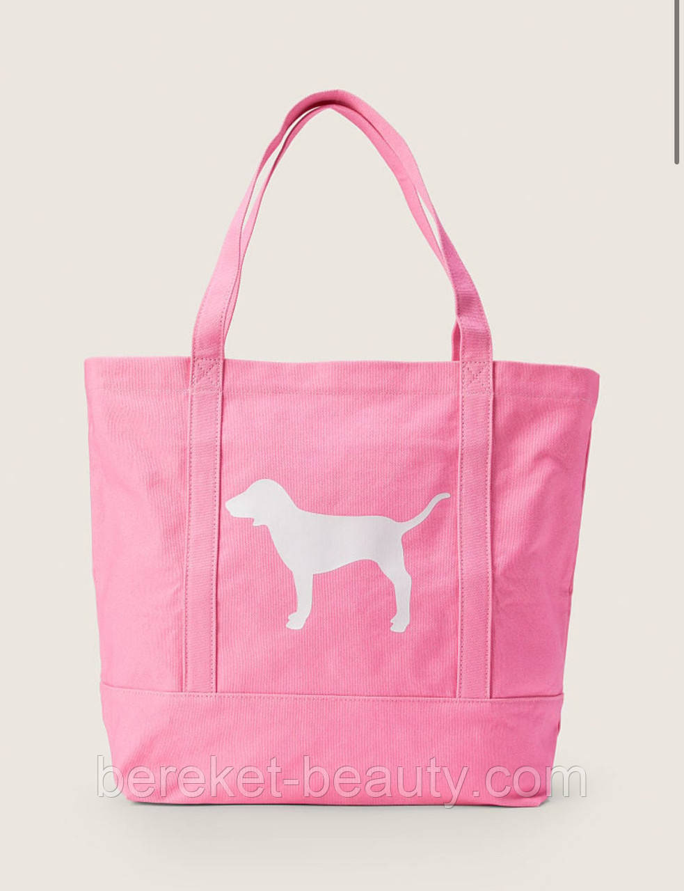 Сумка шопер PINK Victoria's Secret Canvas Tote (рожева)