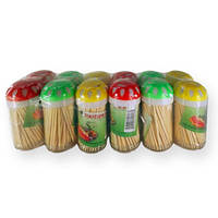 Зубочистка одноразова дерев'яна 100 шт. у боночці 12 бан./уп.