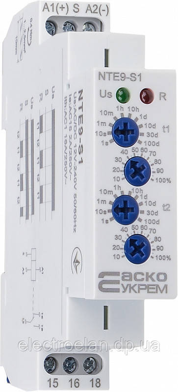Реле Часу Tac Асиметричного Циклу 24-240V Ac/Dc 1Кан ENERGIO, фото 1