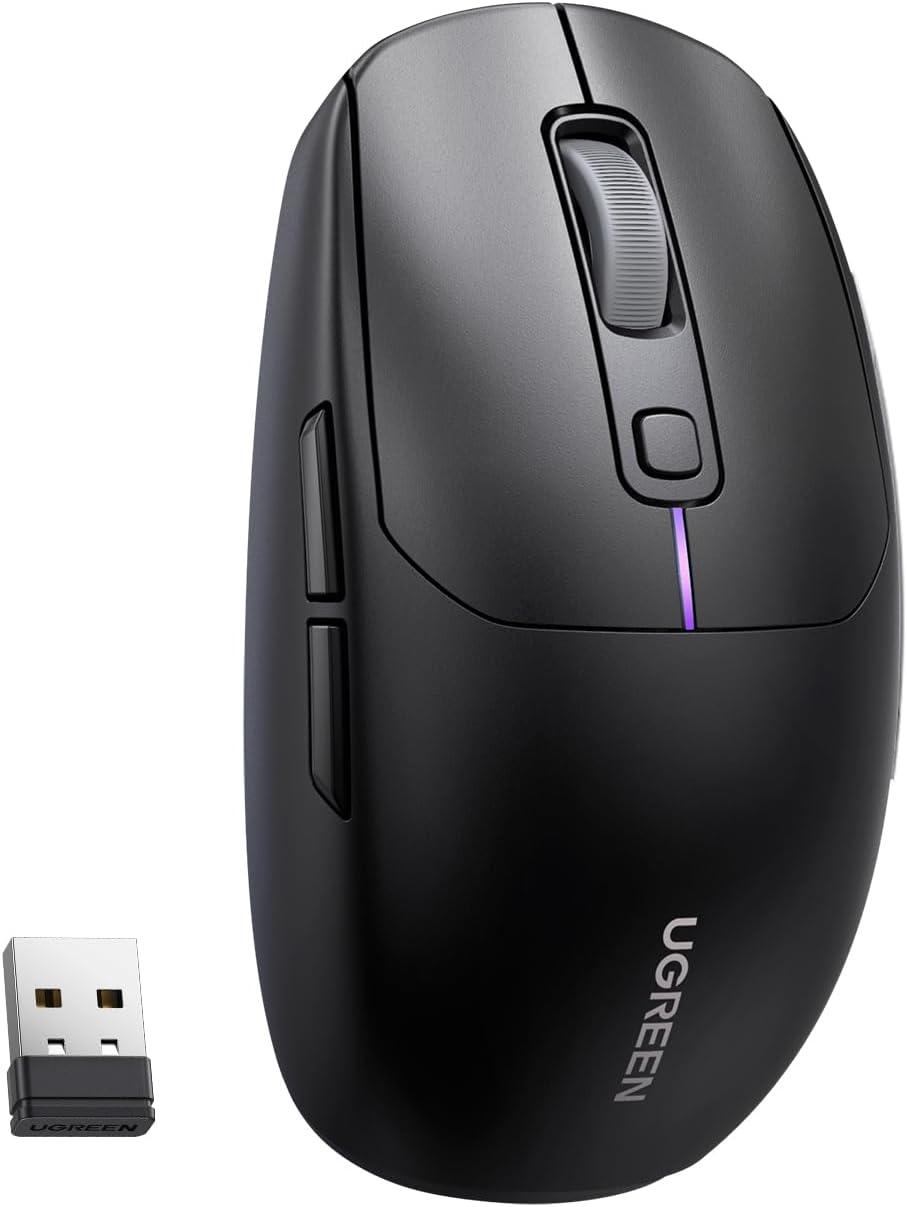 Бездротова ігрова USB-миша Ugreen 5000 DPI 2.4G 5 рівнів регулювання Black (MU103), фото 1