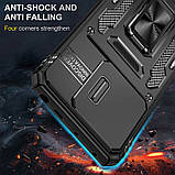 Противоударный чехол на Xiaomi Poco X6 5G КРАСНЫЙ бронированый чохол на телефон з підставкою і шторкою, фото 5