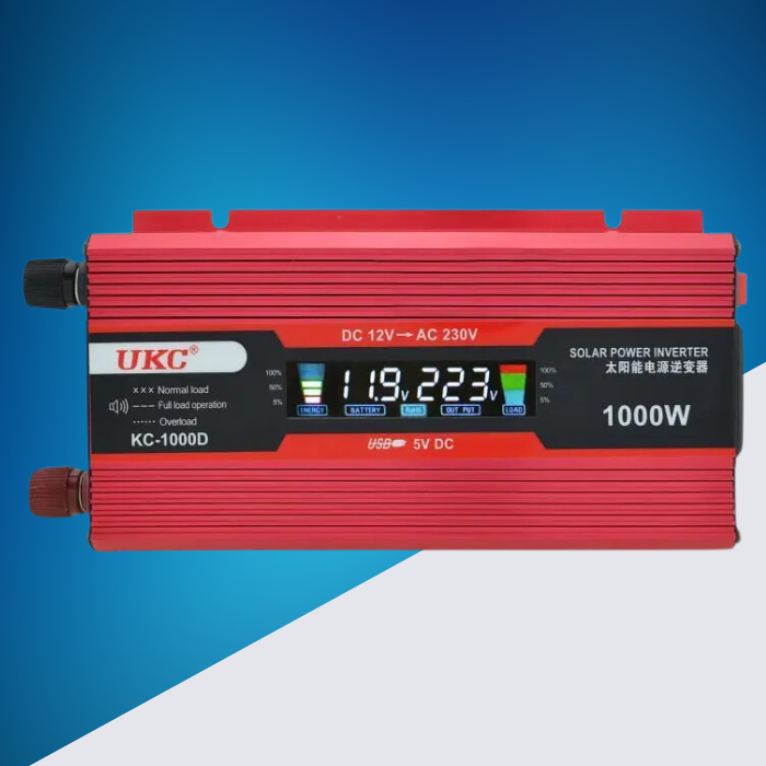 Перетворювач напруги AC-DC 12-220V автомобільний інвертор 1000W з LCD дисплеєм UKC -KC-1000., фото 1