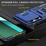 Протиударний чохол для Xiaomi redmi Note 13 4G синій, Чохол на redmi Note 13 4G з кільцем шторкою синій, фото 4