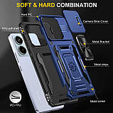 Протиударний чохол для Xiaomi redmi Note 13 4G синій, Чохол на redmi Note 13 4G з кільцем шторкою синій, фото 5