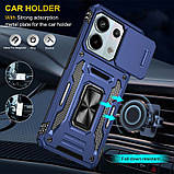 Протиударний чохол для Xiaomi redmi Note 13 4G синій, Чохол на redmi Note 13 4G з кільцем шторкою синій, фото 6