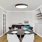 Сучасний світлодіодний стельовий світильник Qamra Wood, круглий світильник стельовий, 3000 K - 6500 K стельові світильники, фото 3