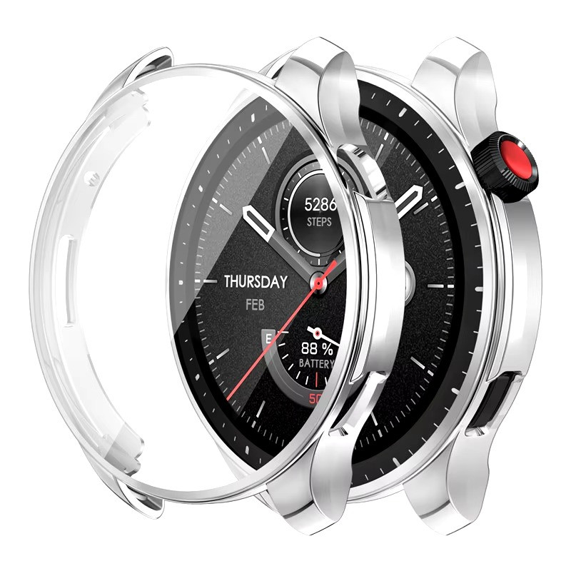 Захисний чохол для смарт годинника Amazfit Balance з плівкою сріблястий