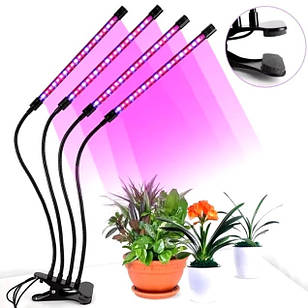 Настільна фітолампа повного спектра на прищіпці, 4 USB LED-фітолампа для рослин і кольорів, фітосвітильник