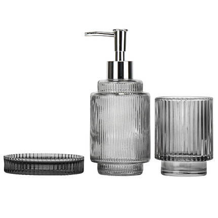 Набір для ванної кімнати 3 предмети скло 19117-010 VE, фото 2