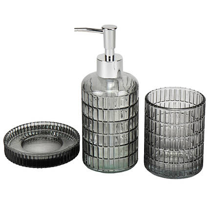 Набір для ванної кімнати 3 предмети скло 19117-009 VE, фото 1
