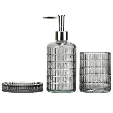Набір для ванної кімнати 3 предмети скло 19117-009 VE, фото 2