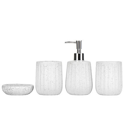 Набір для ванної кімнати 4 предмети 19117-001 білий кераміка VE, фото 2