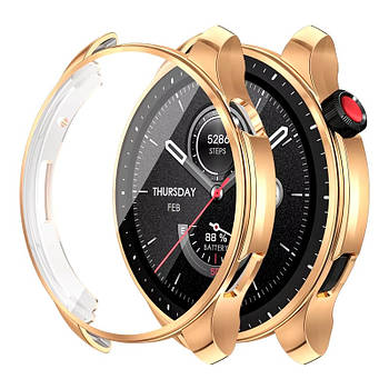 Захисний чохол для смарт годинника Amazfit Balance з плівкою рожеве золото