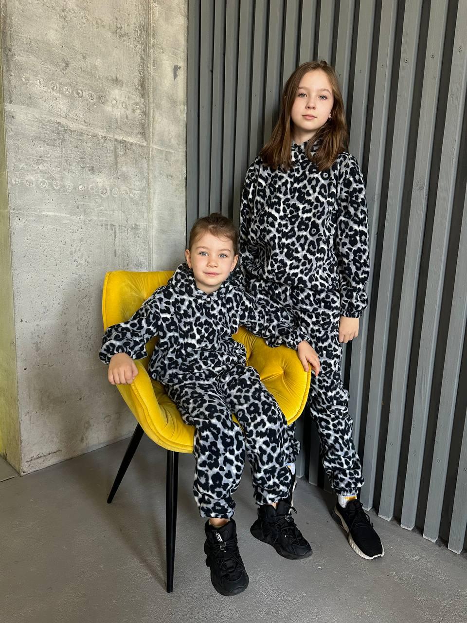 Костюм для дівчинки фліс леопард 0220 | на ріст 140-152р.