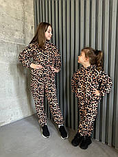 Костюм для дівчинки фліс леопард 0220 | на ріст 92-134р., фото 2