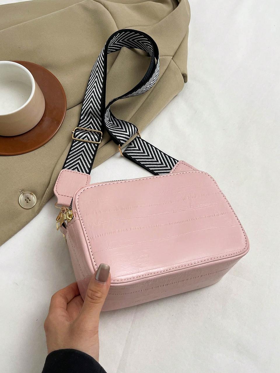 Жіноча сумка 8529 крос-боді рожева, фото 1