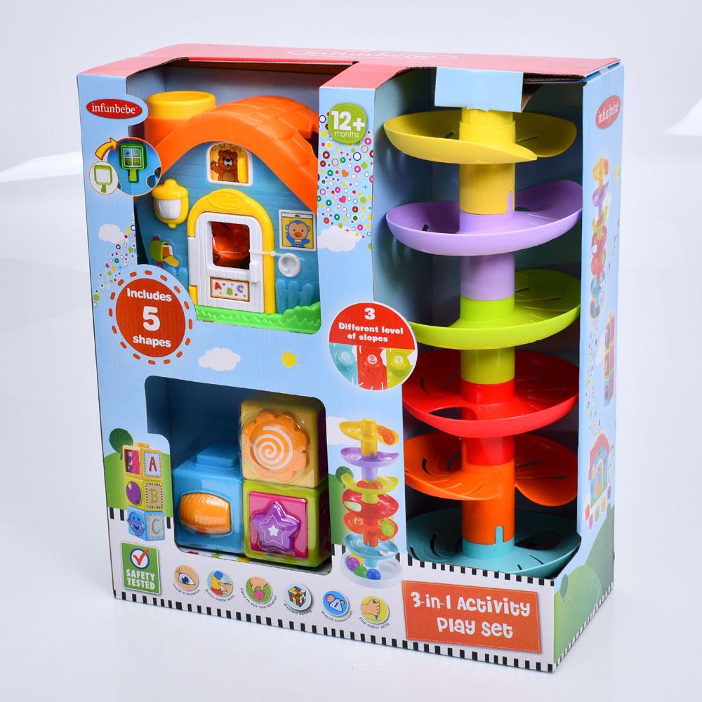 Игра PL1016-PL2041-PL2052 3в1 будиночок, лабіринт 47, 5см, кубики, рухливі деталі, кульки 7шт, фігурки 5шт, пискавка, фото 1