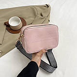 Жіноча сумка 8529 крос-боді рожева, фото 7