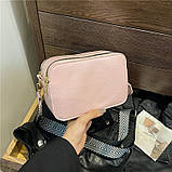 Жіноча сумка 8529 крос-боді рожева, фото 8