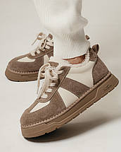 Кросівки жіночі Lifexpert 80021 36 бежево-молочна шкіра замша хутро, фото 2