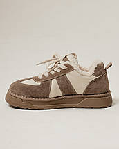 Кросівки жіночі Lifexpert 80021 36 бежево-молочна шкіра замша хутро, фото 4