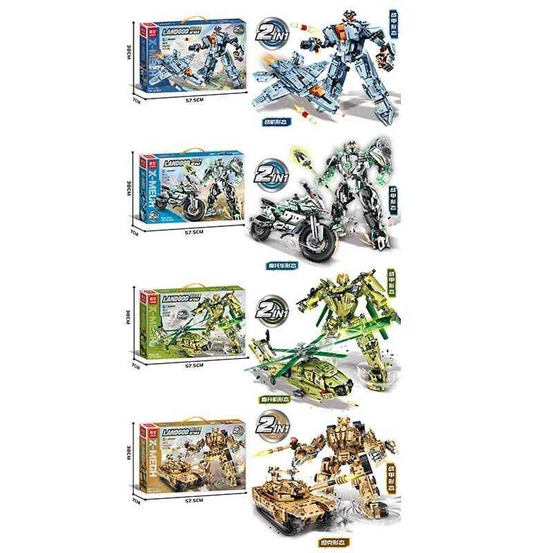 Конструктор 8009-8012 "Трансформер", 4 види, 2 варіанти збірки, в коробці, ВИДАЄТЬСЯ ТІЛЬКИ МІКС ВИДІВ, фото 1