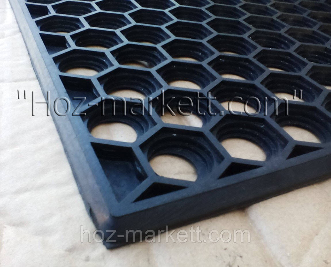 Килимок 75 см х 45 см гумовий стільники брудозахисний кілім, фото 1