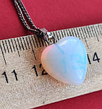 Підвісок опаліт "Серце" з ланцюжком. Кулон з опалітом. Опаліт в сріблі. Німеччина., фото 4