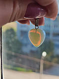 Підвісок опаліт "Серце" з ланцюжком. Кулон з опалітом. Опаліт в сріблі. Німеччина., фото 10