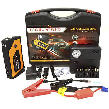 Пускозарядний пристрій Jumpstarter 9980 мАч Пускозарядний пристрій з компресором в кейсі