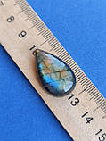 Лабрадор крапля камінь без оправи. Кабошон натуральний лабрадор 25*16*8 мм. Індія., фото 6