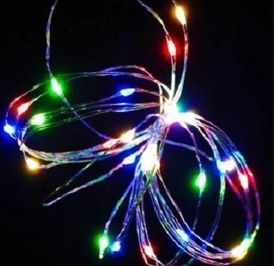 Світлодіодні гірлянди нитки Крапля Росі 20led 2м Multy на батарейках АА
