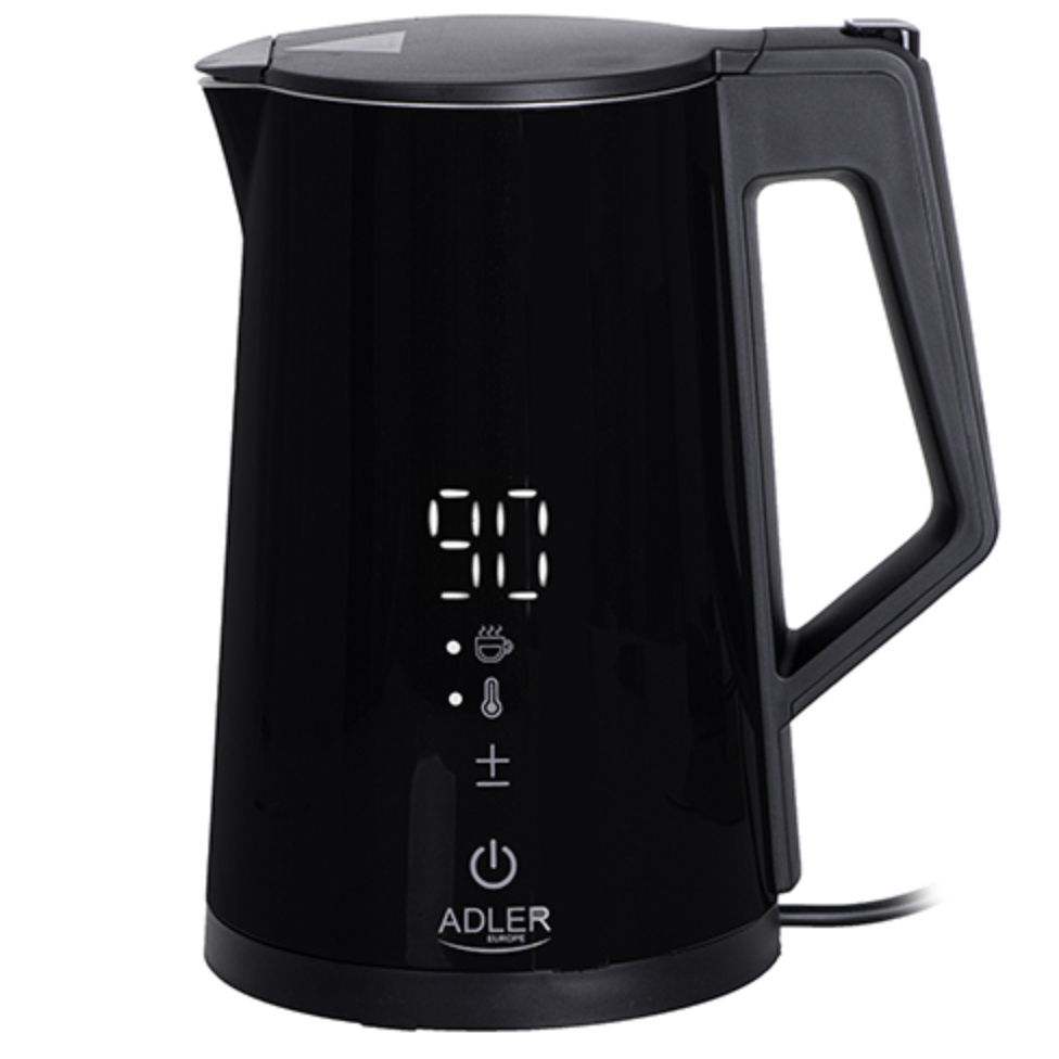 Електрочайник Adler AD 1345 чорний LED з регулятором температури 1.7л STRIX, фото 1