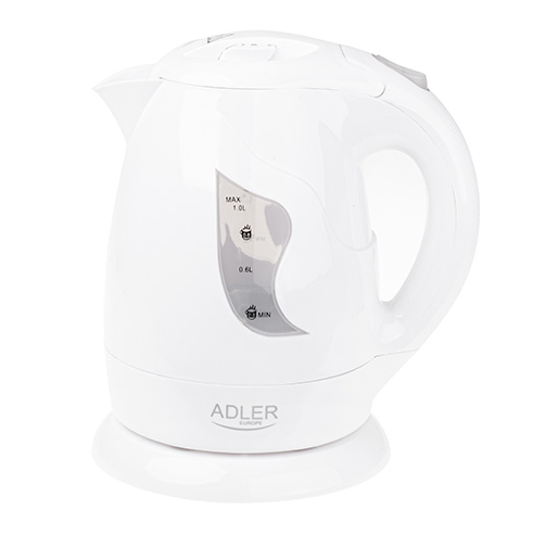 Білий пластиковий чайник 1,0 л Adler AD 08