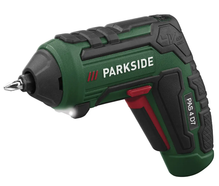 Професійна акумуляторна викрутка, шурупокрут Parkside PAS 4 D7 (4 V, 1500 mAh, 10 Nm, Німеччина)
