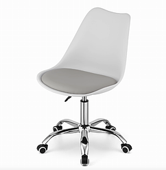 Офісне крісло Leobert Alba біло-сірий smart