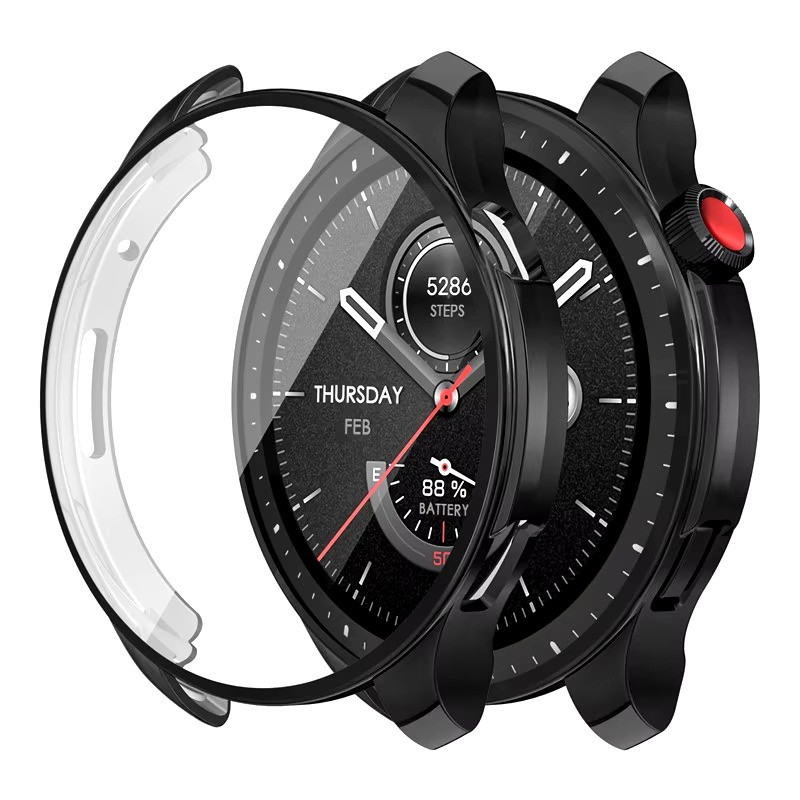 Захисний чохол для смарт годинника Amazfit Balance з плівкою чорний, фото 1