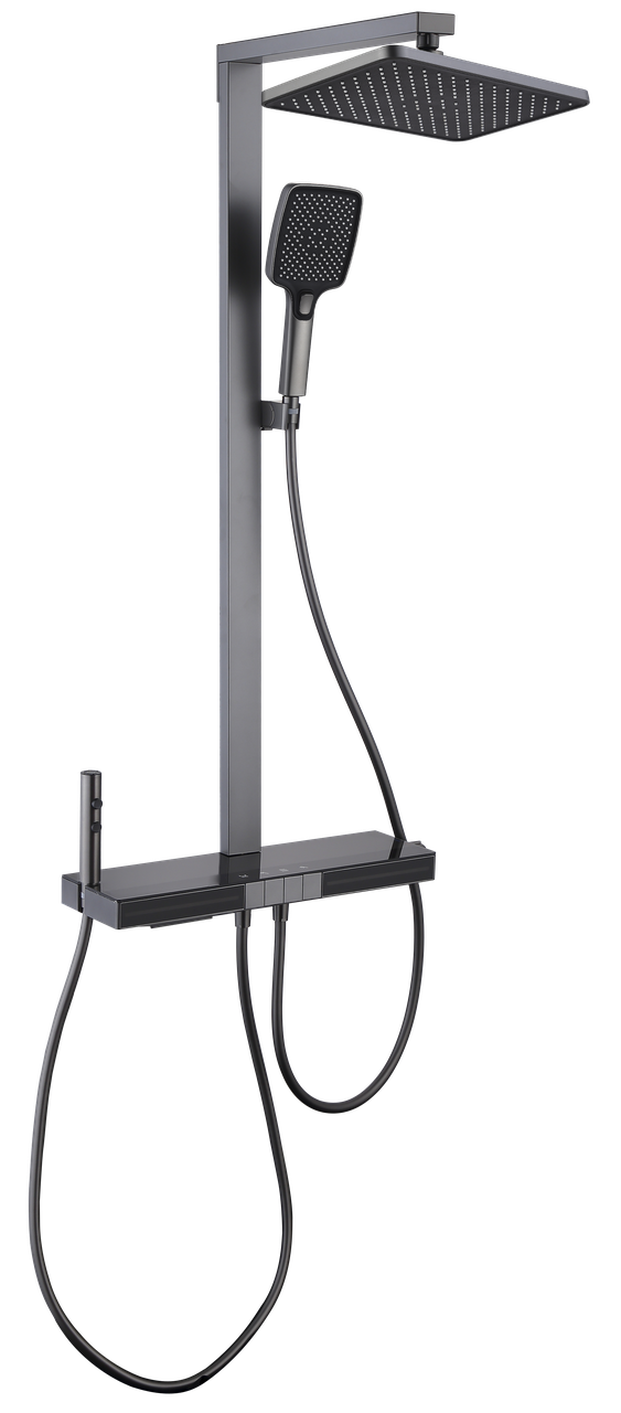 Душова колона з термостатичним змішувачем Mixxus Premium Next-009-J Graphite, 4 режими (MI6544)