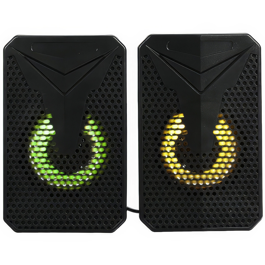 Настільні комп'ютерні стерео колонки зі світлодіодним підсвічуванням Aoas e-005 Акустика для ноутбуків та ПК, фото 1