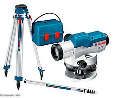Професійний оптичний нівелір Bosch GOL 26 D+BT 160+GR 500: 360 градусів, до 100м, 26х зум