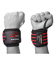 Кистьові бинти PowerPlay 3081 Gym WristT Wraps Чорно-Червоні