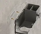 Настінний тримач для фена та аксесуарів Storage Shelf AND-74-20 Сірий Підставка для фена з органайзером, фото 7