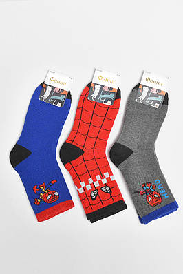 Набір дитячих шкарпеток махрових для хлопчика 3 штуки р.7-9 189464T Безкоштовна доставка