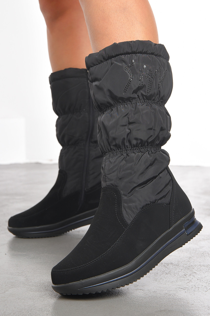 Чоботи жіночі зимові чорного кольору р.36 191944T Безкоштовна доставка, фото 1